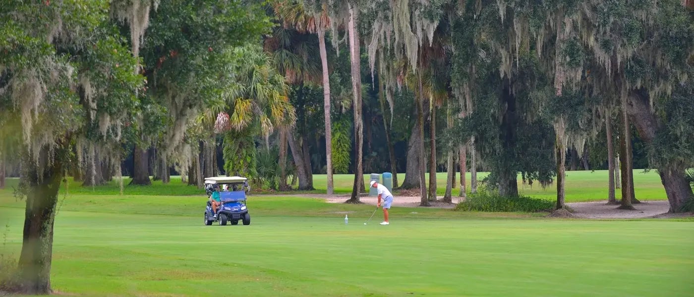 man golfing