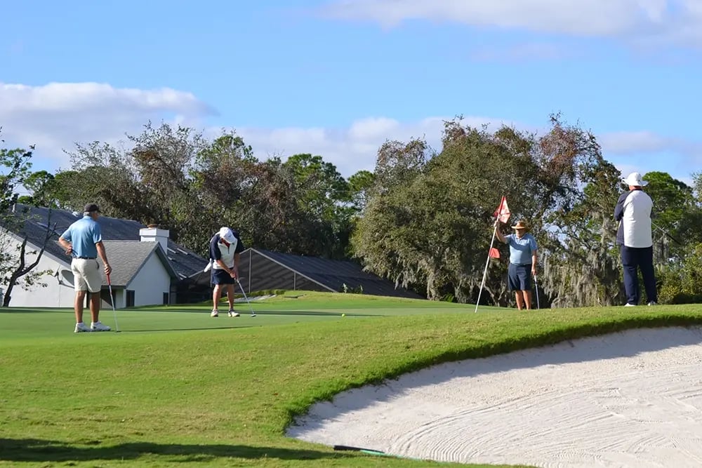 male friends enjoying golf